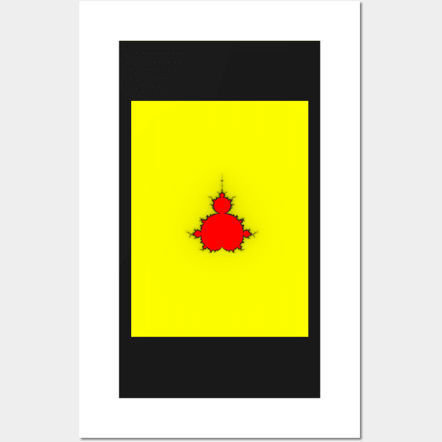 Solid Red with Black on Yellow Mandelbrot Wall Art by rupertrussell